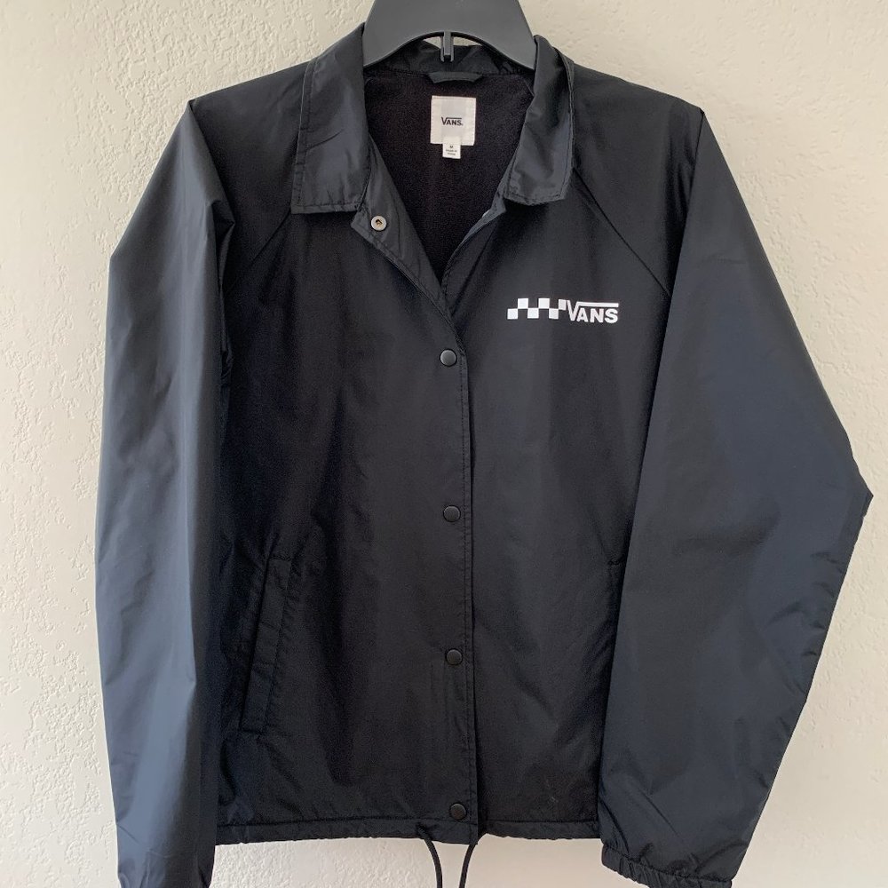 VANS Black Button Up Windbreaker Jacket